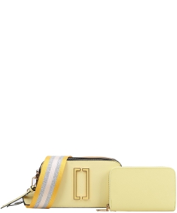 Fashion Mini Crossbody Bag With Wallet Set MJ-8965A YELLOW